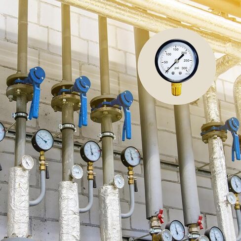 مقياس الضغط من 0 إلى 300 رطل لكل بوصة مربعة من النحاس 1/4 بوصة تركيب سفلي لخيط NPT ذكر، متعدد الوظائف، مقياس ضاغط الهواء in Kuwait