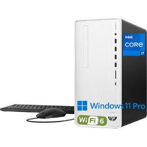 HP Pavilion Tower Tower Computer ، Intel 8-Core I7-10700F حتى 4.8 جيجا هرتز ، 32 جيجا بايت DDR4 RAM ، 1TB PCIE SSD ، Geforce GT 610 2GB ، WiFi 6 ، Bluetooth ، RJ-45 ، Type-C ، KB & Mouse ، White ، Windows 11 (READED) in Kuwait