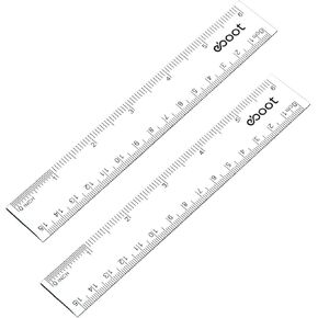 EBOOT 2 Pack Plastic Ruler Straight Ruler Plastic Measuring Tool for Student School Office (Clear, 12 Inch) in Kuwait