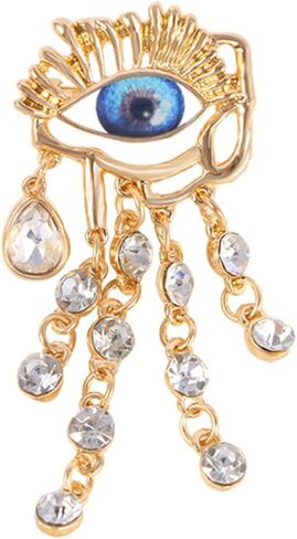 Lucky Evil Eye Brooch Pin Freshwater Pearl and Crystal Vintage Lapel Pin for Wedding Party Prom Multipurpose Brooch Ladies Accessories for Shawl Scarf Buckle Sweater Cardigan in Saudi Arabia