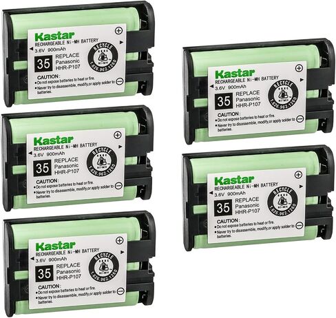 بطارية KASTAR HHR-P107 (5 عبوات) ، النوع 35 ، بطارية Ni-MH 3.6V 900MAH ، استبدال Panasonic HHR-P107 ، HHR-P107A ، HHR-P107A/1B ، BB-GT1500 ، BB-GT1540 ، BB-GT1540B ، in Saudi Arabia