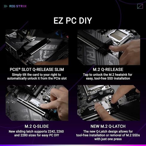 ASUS ROG STRIX X870-F GAMING WIFI AMD X870 AM5 DDR5 8000 DP HDMI 2xUSB4 4x M2 USB3.2 WiFi 7 + BT AURA RGB 5Gbit LAN ATX 16+2+2 Power Stages, Dual USB4, 4xM.2 slot, PCIe 5.0 Mother card in Saudi Arabia