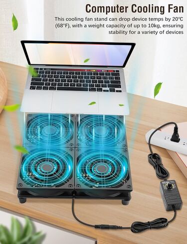 120mm x 4 Computer Cooling Fan with AC Plug 110v – 240v Powered Box Fan Speed Control for Router TV DVR Xbox Receiver Cabinet PlayStation Modem* in Saudi Arabia