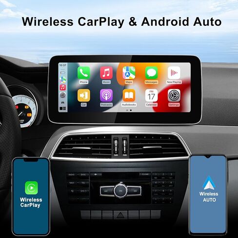 12.3'' Android 14 Car Radio Wireless Carplay Touchscreen for Mercedes Benz C Class W204 S204 2011-2014 NTG4.5 System Car Stereo, Support Wirless Android Auto, Navigation,Camera in Kuwait