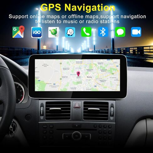 12.3'' Android 14 Car Radio Wireless Carplay Touchscreen for Mercedes Benz C Class W204 S204 2011-2014 NTG4.5 System Car Stereo, Support Wirless Android Auto, Navigation,Camera in Kuwait