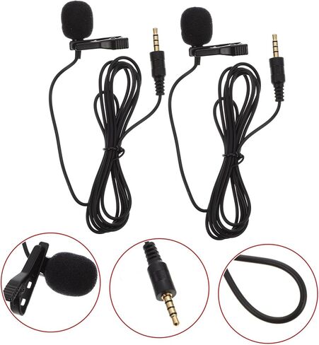LIFKOME 2Pcs Lavalier Microphone for Phone Laptop Compact Clip Recording Mic Noise Reduction for Live Streaming Interviews for Creators Vloggers in Saudi Arabia