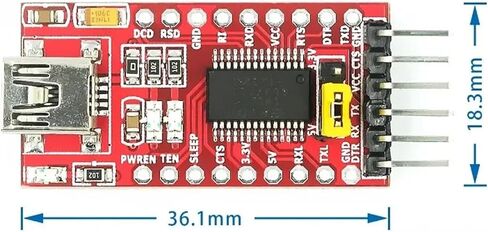 1 PCS FT232RL F & T> D*I BASIC USB 3.3V 5V TTL Serial for Download Cord Uart Interface Adapter Modle مع الكابلات (الأزرق) in Saudi Arabia