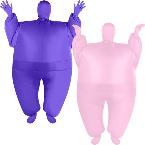 JaGely 2 Set Kids Inflatable Masquerade Costume Full Body Fat Suit Funny Blow up Suit Role Play Game Jumpsuit Player Costume for Boys Fancy Halloween Christmas Party Cosplay Dress, Green and Blue in Saudi Arabia