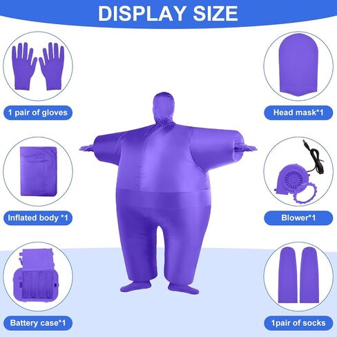 JaGely 2 Set Kids Inflatable Masquerade Costume Full Body Fat Suit Funny Blow up Suit Role Play Game Jumpsuit Player Costume for Boys Fancy Halloween Christmas Party Cosplay Dress, Green and Blue in Saudi Arabia