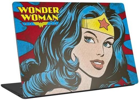 Skinit Laptop Decal Skin Compatible with Universal Laptop 14in (11.4 x 8.2in) - Officially Licensed Warner Bros Wonder Woman Vintage Profile Design in Saudi Arabia