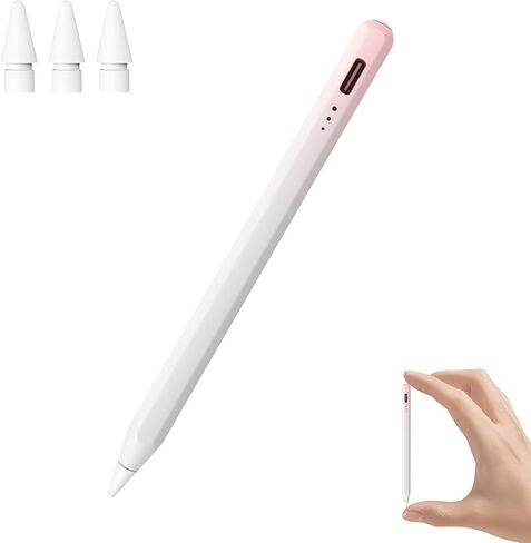 القلم القلم للجيل العاشر من الجيل العاشر ، من النوع C ، مع رفض النخيل وحساسية الميل ، متوافق مع Apple Pencil 2018-2025 ، Mini Stylus مناسبة للبالغين وربطة الأطفال in Kuwait