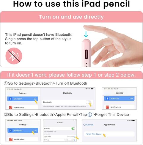 القلم القلم للجيل العاشر من الجيل العاشر ، من النوع C ، مع رفض النخيل وحساسية الميل ، متوافق مع Apple Pencil 2018-2025 ، Mini Stylus مناسبة للبالغين وربطة الأطفال in Kuwait