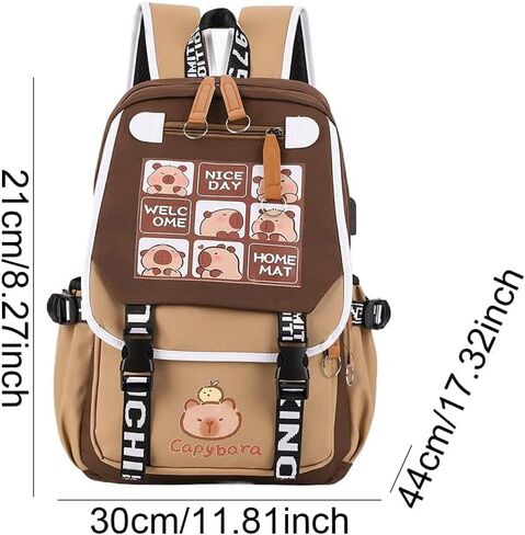 Lushandy Capybara Backpack, Cute Capibara Backpacks Kawaii Kapibara Stuff Large Cartoon Capybara Bag Ita Bag in Saudi Arabia