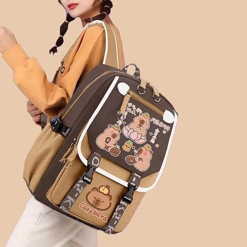 Lushandy Capybara Backpack, Cute Capibara Backpacks Kawaii Kapibara Stuff Large Cartoon Capybara Bag Ita Bag in Saudi Arabia