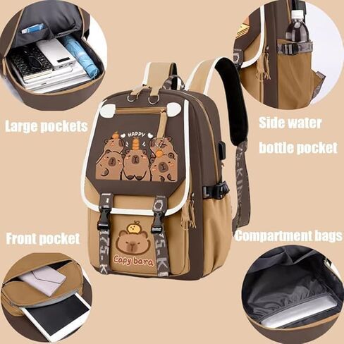 Lushandy Capybara Backpack, Cute Capibara Backpacks Kawaii Kapibara Stuff Large Cartoon Capybara Bag Ita Bag in Saudi Arabia