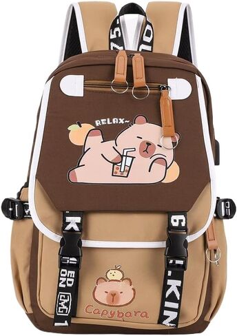 Lushandy Capybara Backpack, Cute Capibara Backpacks Kawaii Kapibara Stuff Large Cartoon Capybara Bag Ita Bag in Saudi Arabia