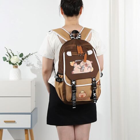 Lushandy Capybara Backpack, Cute Capibara Backpacks Kawaii Kapibara Stuff Large Cartoon Capybara Bag Ita Bag in Saudi Arabia