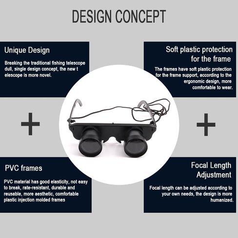 Binocular Glasses, Fishing Magnifying Glasses HD Binoculars Telescope 3X Optical Magnification Portable Binoculars Telescope for Bird - Black in Saudi Arabia