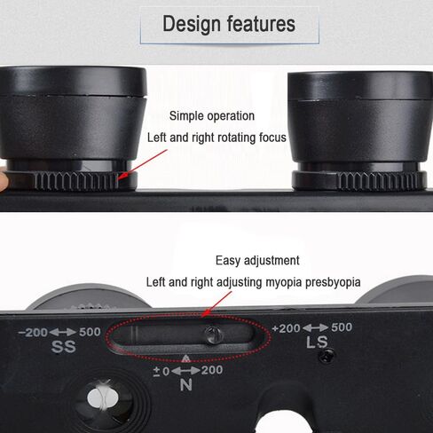Binocular Glasses, Fishing Magnifying Glasses HD Binoculars Telescope 3X Optical Magnification Portable Binoculars Telescope for Bird - Black in Saudi Arabia