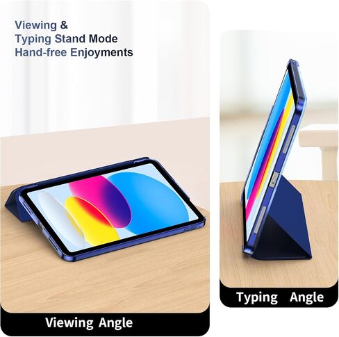 Gtang Case for iPad (A16) الجيل الحادي عشر 11 بوصة 2025 ، غطاء وقائي Slim Stand مع غطاء قذيفة شفاف من الكمبيوتر الشخصي لـ iPad 10th Gen 2022 ، معرف Touch Touch ، Auto Wake/Sleep ، Navy Blue in Kuwait