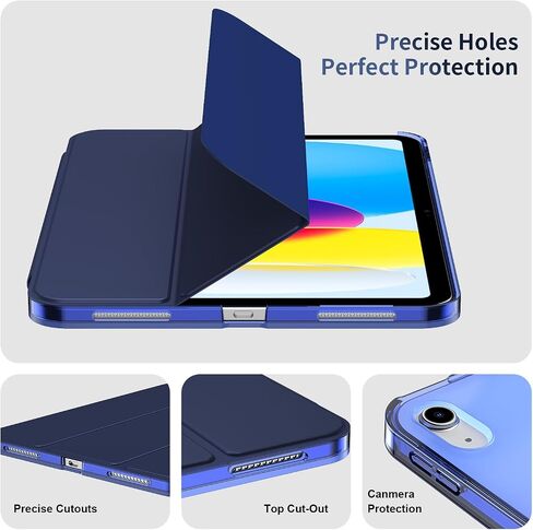 Gtang Case for iPad (A16) الجيل الحادي عشر 11 بوصة 2025 ، غطاء وقائي Slim Stand مع غطاء قذيفة شفاف من الكمبيوتر الشخصي لـ iPad 10th Gen 2022 ، معرف Touch Touch ، Auto Wake/Sleep ، Navy Blue in Kuwait
