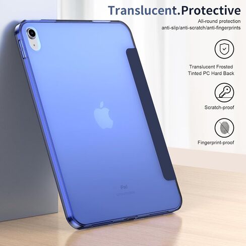 Gtang Case for iPad (A16) الجيل الحادي عشر 11 بوصة 2025 ، غطاء وقائي Slim Stand مع غطاء قذيفة شفاف من الكمبيوتر الشخصي لـ iPad 10th Gen 2022 ، معرف Touch Touch ، Auto Wake/Sleep ، Navy Blue in Kuwait