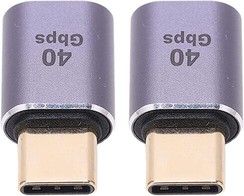 2Pcs 40Gbps USB C to C Male to Female Adapter, High Speed Mini Alloy Shell Connector for Laptop & Smartphone, 100W Fast Charging, 8K Video Support in Saudi Arabia