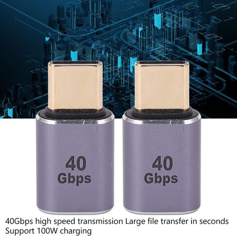 2Pcs 40Gbps USB C to C Male to Female Adapter, High Speed Mini Alloy Shell Connector for Laptop & Smartphone, 100W Fast Charging, 8K Video Support in Saudi Arabia
