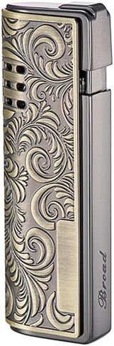 (Sold Without Butane) Windproof Butane Lighter with Intricate Copper Design, Refillable,Candle Lighter(Bronze) in Saudi Arabia