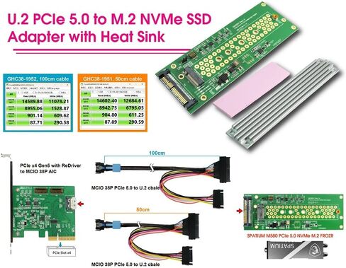 U.2 PCIE 5.0 إلى M.2 NVME محول in Kuwait