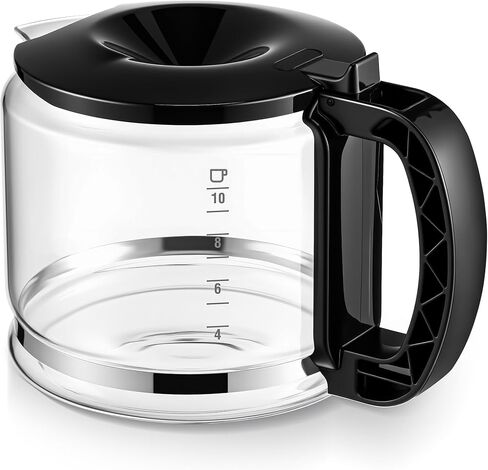 قهوة قهوة زجاجية متوافقة مع Delonghi 3066 3067 3093 3094 3111 3112 KF140 KF863 ، وعاء القهوة متوافق مع 7313283649 ، قطع غيار قوات القواتم الإسبريسو ، 10 كوب / 750 مل / 750 مل. in Saudi Arabia