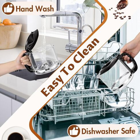 قهوة قهوة زجاجية متوافقة مع Delonghi 3066 3067 3093 3094 3111 3112 KF140 KF863 ، وعاء القهوة متوافق مع 7313283649 ، قطع غيار قوات القواتم الإسبريسو ، 10 كوب / 750 مل / 750 مل. in Saudi Arabia
