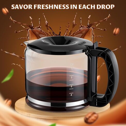 قهوة قهوة زجاجية متوافقة مع Delonghi 3066 3067 3093 3094 3111 3112 KF140 KF863 ، وعاء القهوة متوافق مع 7313283649 ، قطع غيار قوات القواتم الإسبريسو ، 10 كوب / 750 مل / 750 مل. in Saudi Arabia