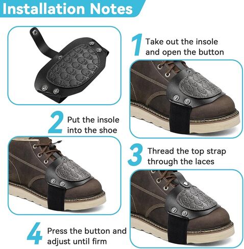YHTIMIOX Motorcycle Boot Shift Protector 1Pcs 3D Skull Leather Shifter An-tiskid Riding Shoe Protective Pad Suitable for All Kinds of Boots Shoes in Saudi Arabia