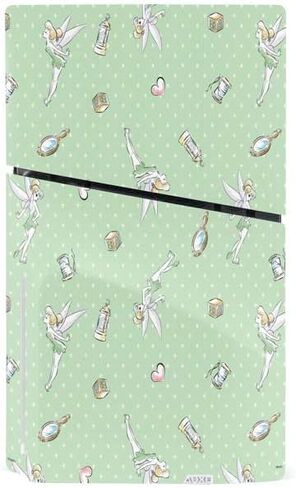 Skinit Decal Gaming Skin Compatible with PS5 Slim Disk Bundle - Officially Licensed Disney Tinker Bell Water Color Art Poses Design in Saudi Arabia