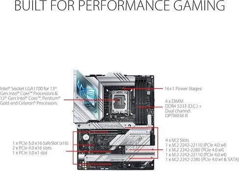 Asus Rog Strix Z790-A Gaming WiFi D4 Intel Z790 LGA 1700 ATX DDR4-SDRAM اللوحة الأم in Saudi Arabia