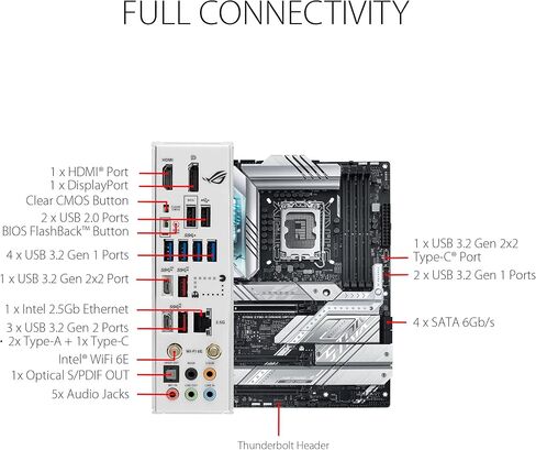 Asus Rog Strix Z790-A Gaming WiFi D4 Intel Z790 LGA 1700 ATX DDR4-SDRAM اللوحة الأم in Saudi Arabia
