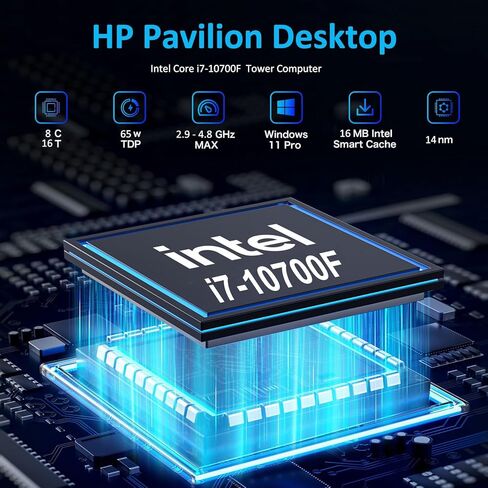 HP Pavilion Tower Tower Computer ، Intel 8-Core I7-10700F حتى 4.8 جيجا هرتز ، 32 جيجا بايت DDR4 RAM ، 1TB PCIE SSD ، Geforce GT 610 2GB ، WiFi 6 ، Bluetooth ، RJ-45 ، Type-C ، KB & Mouse ، White ، Windows 11 (READED) in Kuwait