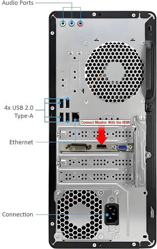 HP Pavilion Tower Tower Computer ، Intel 8-Core I7-10700F حتى 4.8 جيجا هرتز ، 32 جيجا بايت DDR4 RAM ، 1TB PCIE SSD ، Geforce GT 610 2GB ، WiFi 6 ، Bluetooth ، RJ-45 ، Type-C ، KB & Mouse ، White ، Windows 11 (READED) in Kuwait