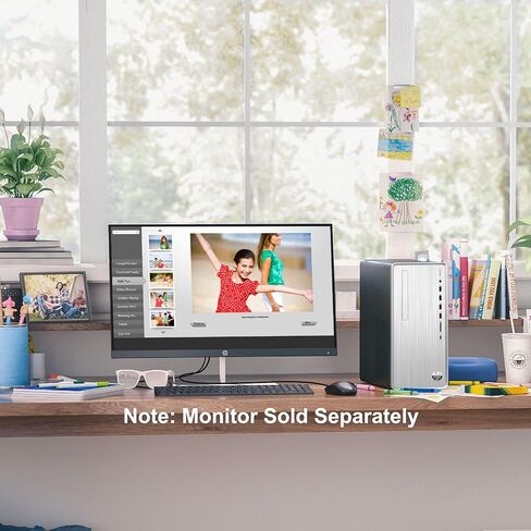 HP Pavilion Tower Tower Computer ، Intel 8-Core I7-10700F حتى 4.8 جيجا هرتز ، 32 جيجا بايت DDR4 RAM ، 1TB PCIE SSD ، Geforce GT 610 2GB ، WiFi 6 ، Bluetooth ، RJ-45 ، Type-C ، KB & Mouse ، White ، Windows 11 (READED) in Kuwait