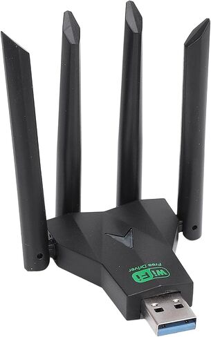 USB Adapter, 1300Mbps Dual Band 2.4G 5GHz USB Adapter, Portable USB Network Adapter Replacement for Wins 7 8 8.1 10 11 in Saudi Arabia