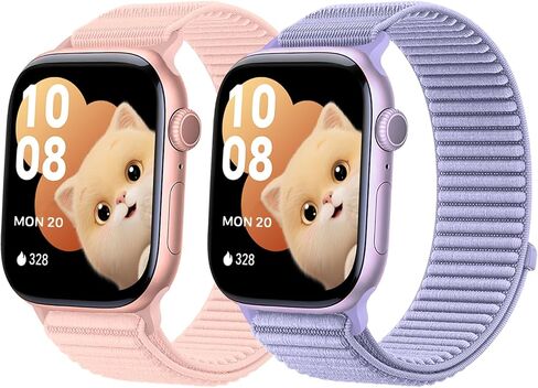 Sport Loop Bands Compatible with Kids Apple Watch Band, Soft Breathable Nylon Strap for Girls Boys Small Wrists for iWatch Series 10 9 8 7 6 5 4 3 SE SE2 in Kuwait