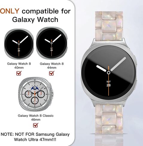 فرقة راتنج لـ Samsung Galaxy Watch 8 Band 40mm 44mm/Galaxy Watch 8 Classic Band 46mm Women Men ، حزام بديل خفيف الوزن لـ Samsung Watch 8 Bands-Navy Blue in Kuwait