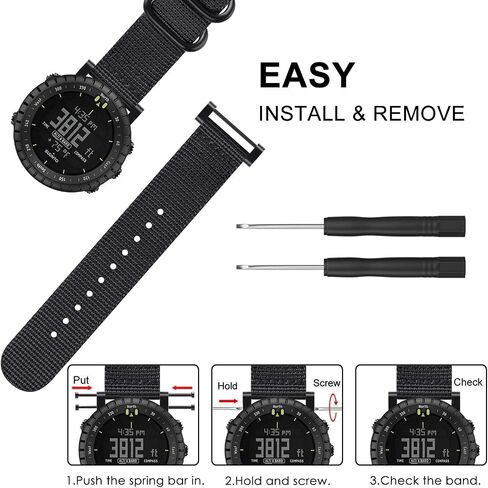 Fintie Watch Band متوافق مع Suunto Core ، حزام رياضي بديل من النايلون المتميز مع مشبك معدني متوافق مع Suunto Core Smart Watch in Kuwait