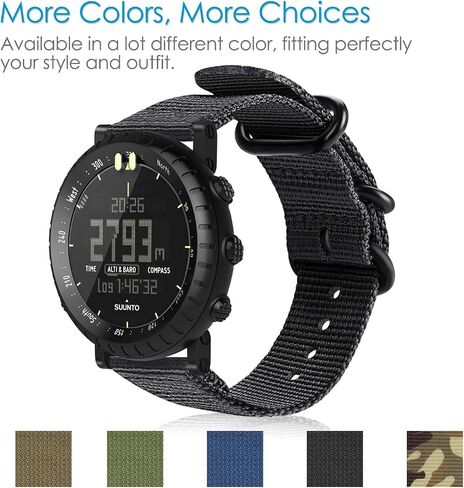 Fintie Watch Band متوافق مع Suunto Core ، حزام رياضي بديل من النايلون المتميز مع مشبك معدني متوافق مع Suunto Core Smart Watch in Kuwait