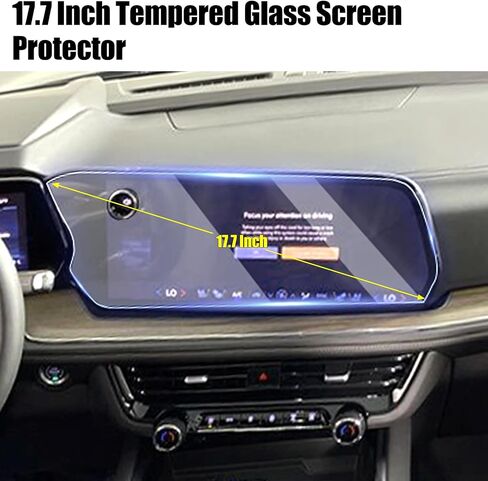 Moonlinks متوافق مع 2025 Chevy Tahoe/Chevy Suburban 17.7 "حامية شاشة زجاجية مقسمة 9H حامي شاشة الصلابة 17.7inch للتاهو/الضواحي （LS/LT/RST/Z71/Premier/High Country）） in Saudi Arabia