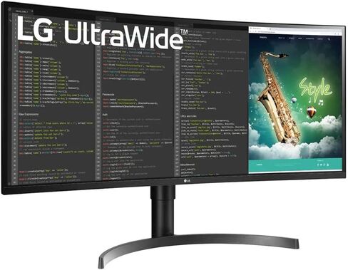 LG 35 "35BN75CN-B VA HDR QHD ULTRAWIDE ™ شاشة منحنية (3440 × 1440) مع معدل تحديث 100 هرتز ، 5 مللي ثانية (GTG) ، USB Type-C ™ ، AMD Freesync ™ ، مزامنة الإجراء الدينامي in Kuwait