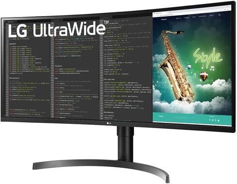 LG 35 "35BN75CN-B VA HDR QHD ULTRAWIDE ™ شاشة منحنية (3440 × 1440) مع معدل تحديث 100 هرتز ، 5 مللي ثانية (GTG) ، USB Type-C ™ ، AMD Freesync ™ ، مزامنة الإجراء الدينامي in Kuwait