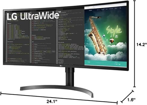 LG 35 "35BN75CN-B VA HDR QHD ULTRAWIDE ™ شاشة منحنية (3440 × 1440) مع معدل تحديث 100 هرتز ، 5 مللي ثانية (GTG) ، USB Type-C ™ ، AMD Freesync ™ ، مزامنة الإجراء الدينامي in Kuwait