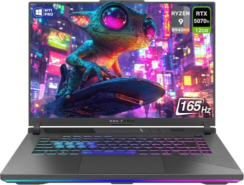 ASUS ROG Strix G16 Gaming Laptop, AMD Ryzen 9-8940HX, 64 GB DDR5 RAM, 2 TB PCIe SSD, 16" WUXGA (1920x1200) 165Hz Display, Nvidia G-Force RTX 5070Ti, 4-Zone RGB Backlit Keyboard, W11 Home, Eclipse Grey in Saudi Arabia